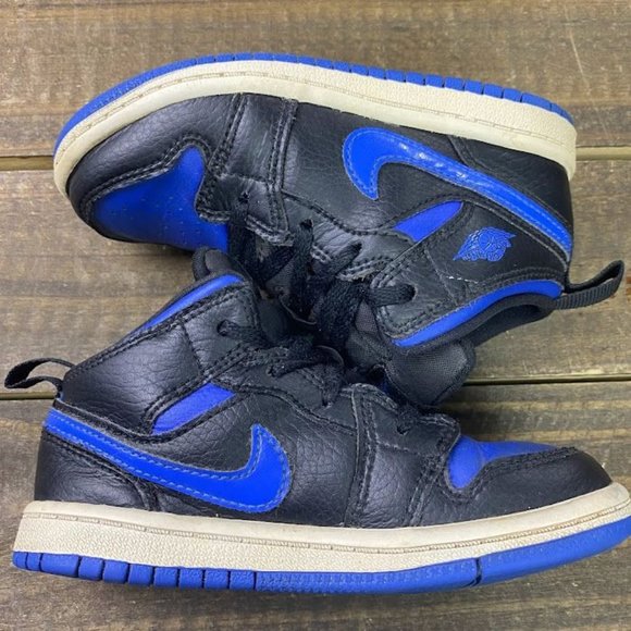 Nike Air Jordan Retro 1 Mid Hyper Royal Blue TD 640735-068 Rare Toddler Size 9C - Picture 7 of 11